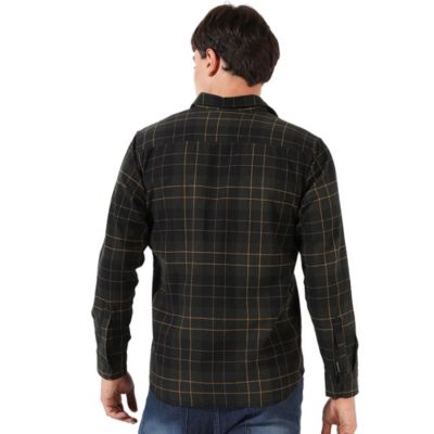 Men's Dark Green Checkered Regular Fit Casual Shirt