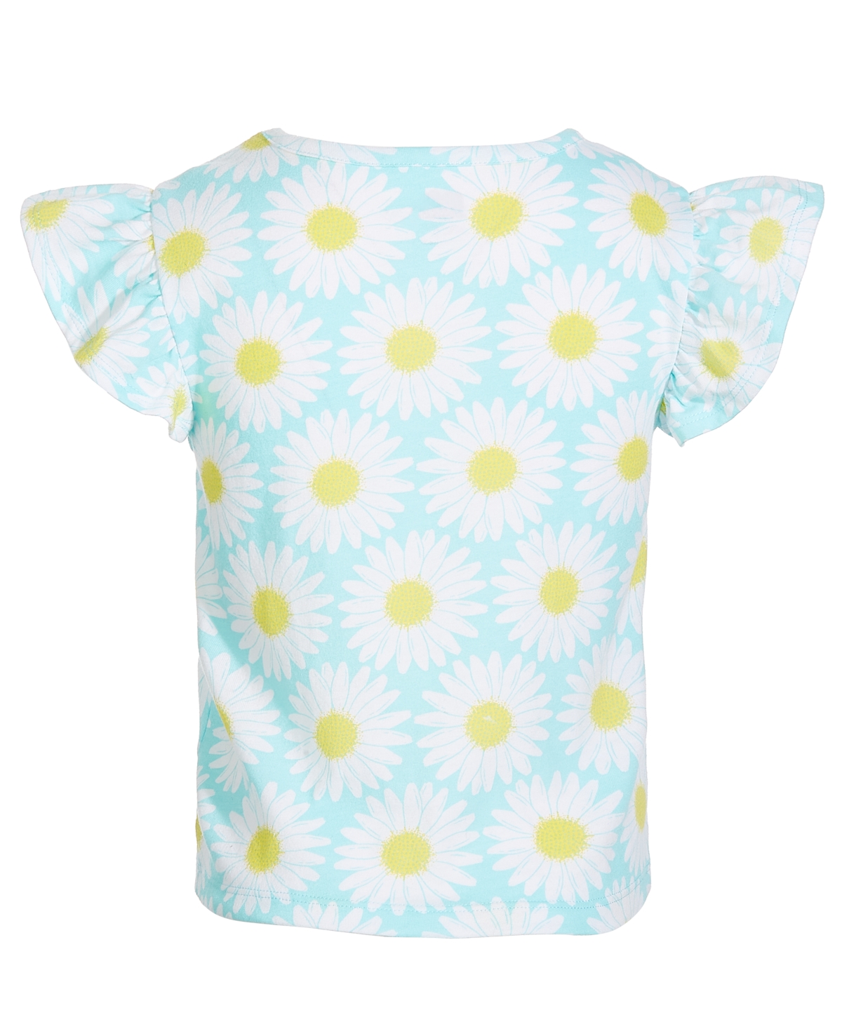 Shop Epic Threads Little Girls Daisy-print Front-knot T-shirt, Created For Macy's In Refreshing Teal