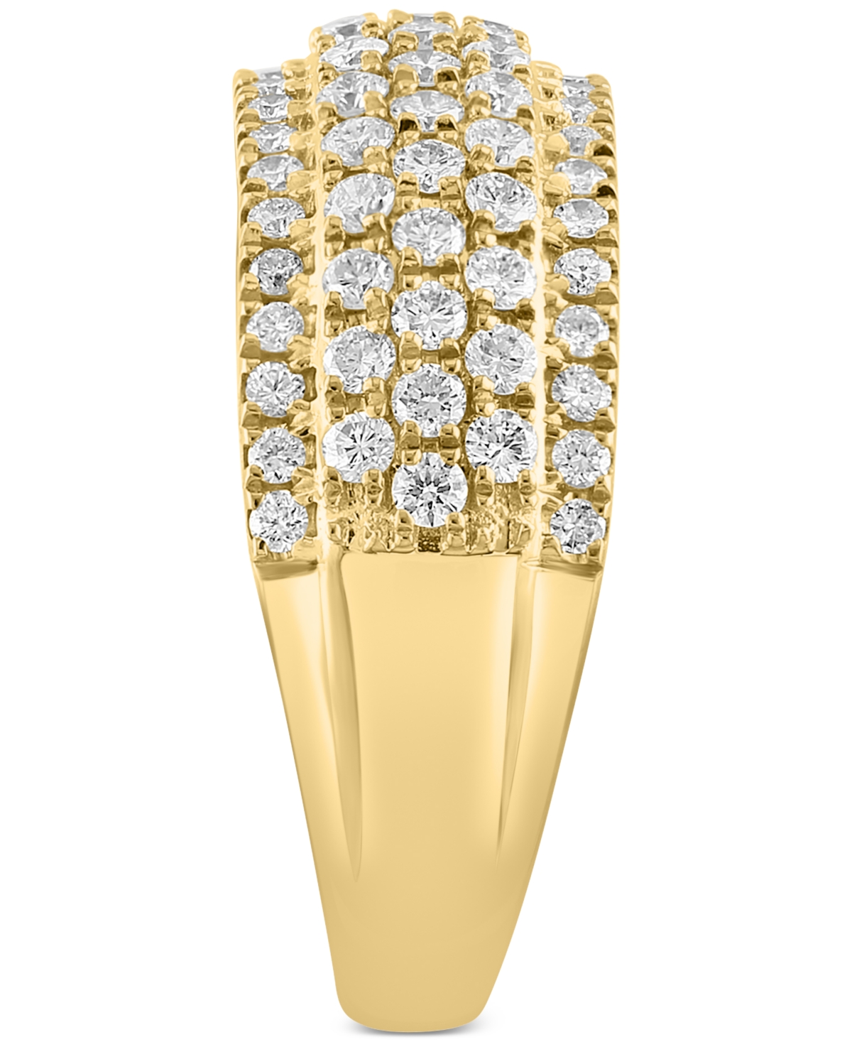 Shop Effy Collection Effy Diamond Pave Multirow Ring (7/8 Ct. T.w.) In 14k Gold In Yellow Gold