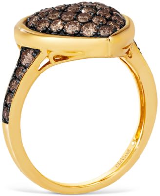 GODIVA x Le Vian&reg; Chocolate Diamond Heart Ring (3/4 ct. t.w.) in 14k Gold