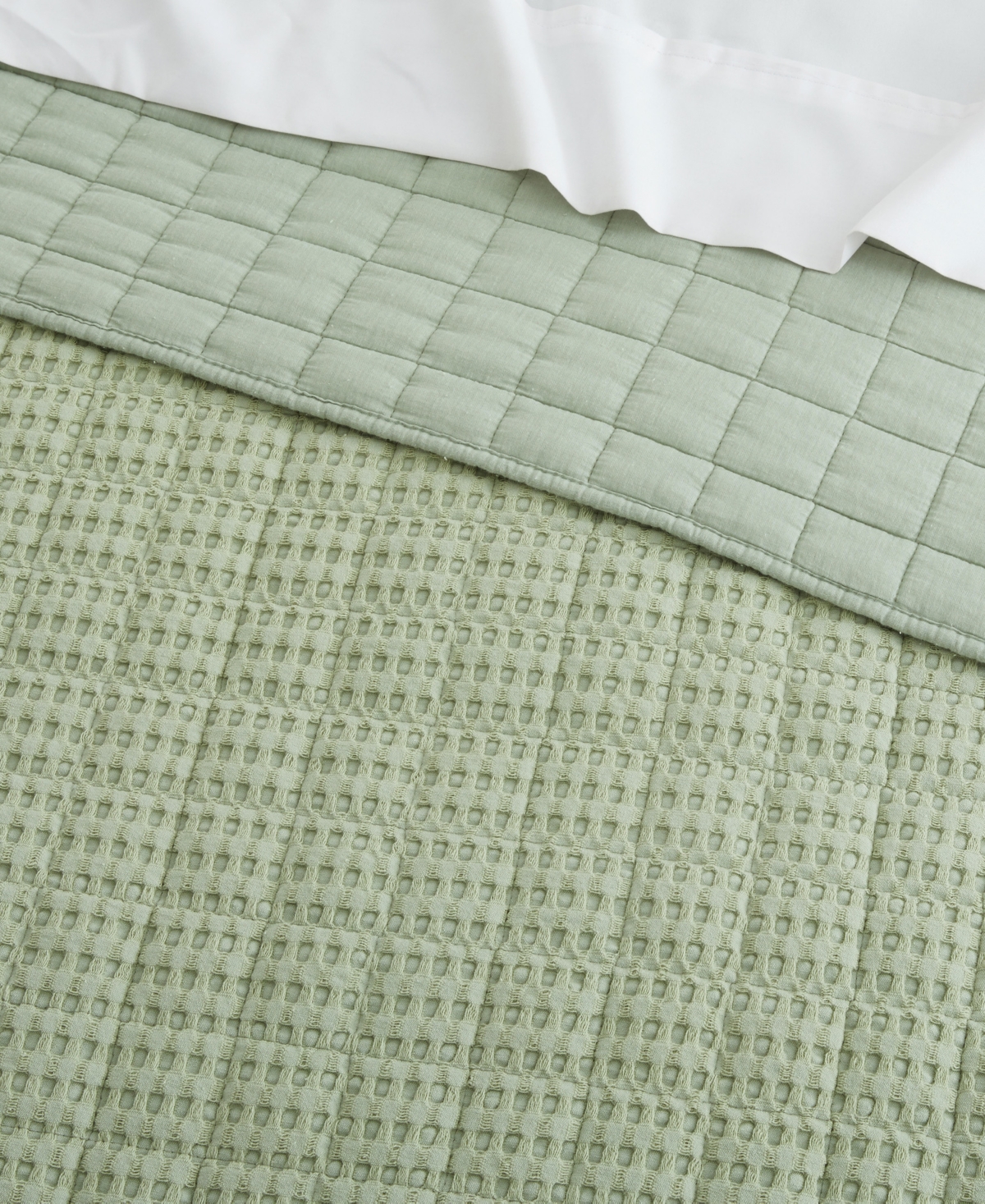 Levtex Mills Waffle Textured 2-pc. Quilt Set, Twin/twin Xl In Green