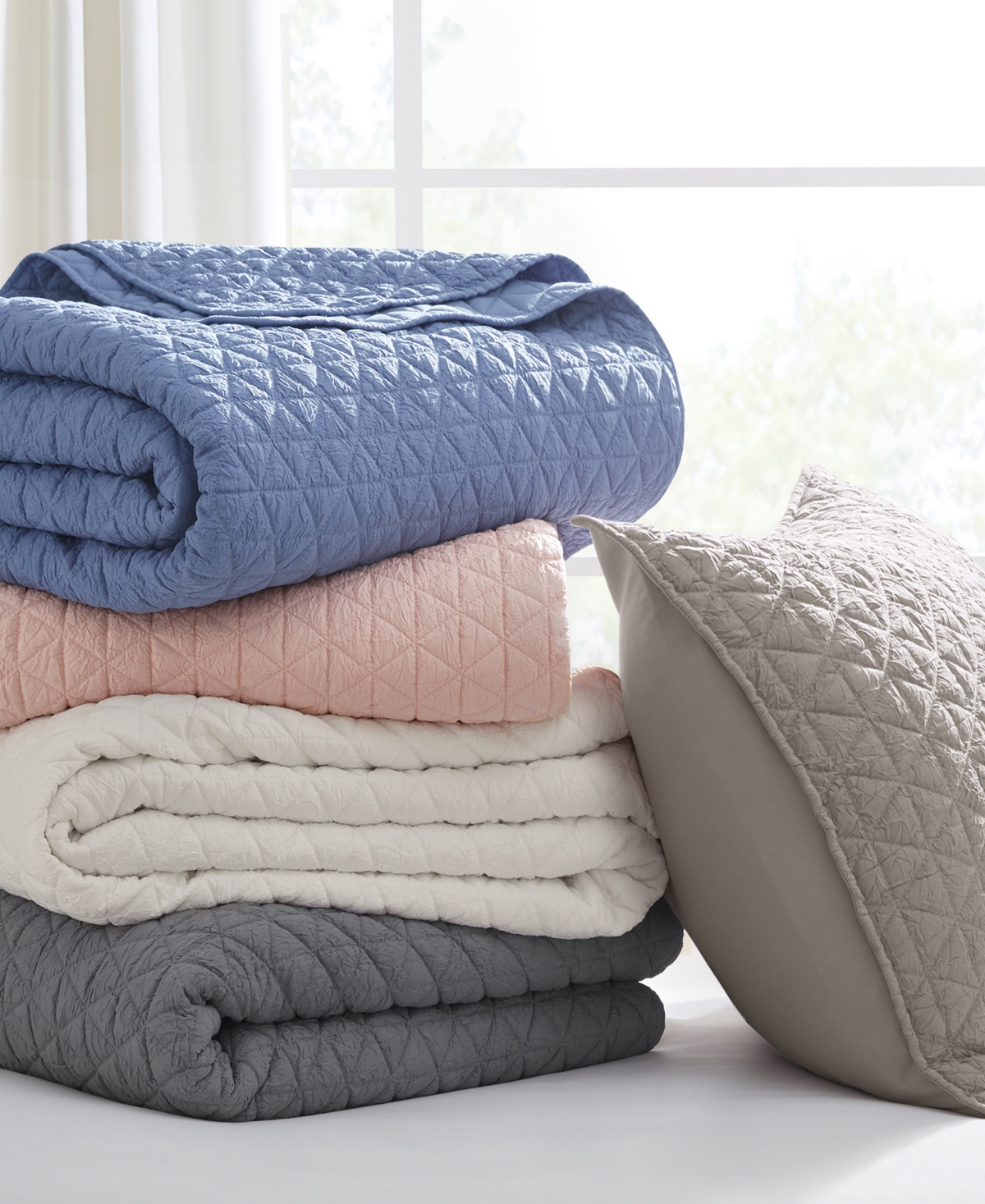 Levtex Homthreads Rowan Enzyme Wash 3-pc. Quilt Set, King/california King In Cream