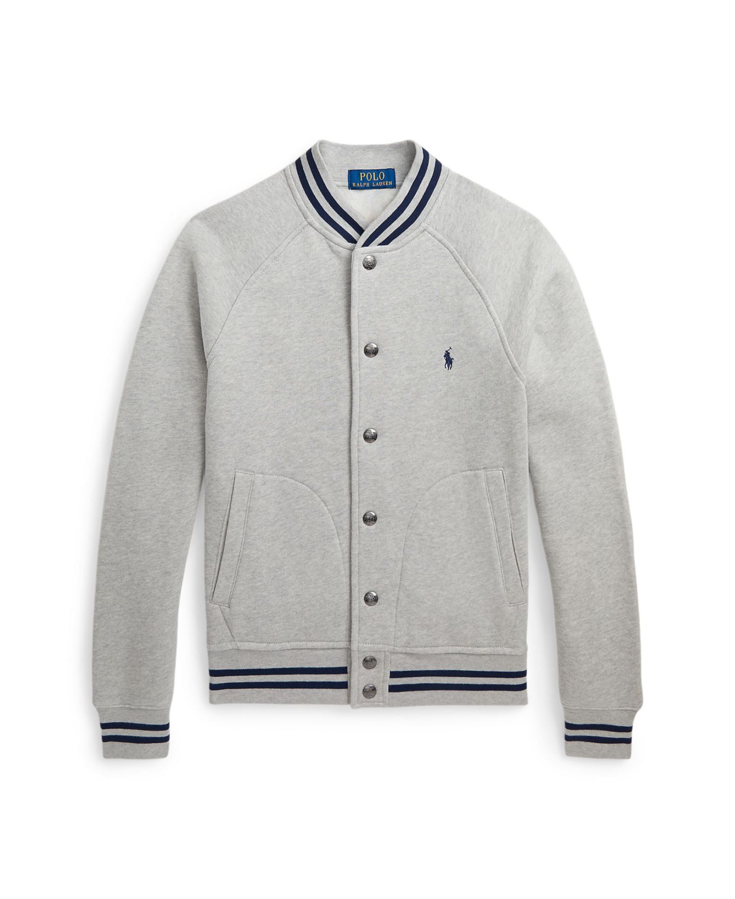 Детская флисовая бомбер-куртка Polo Ralph Lauren в бейсбольном стиле, 8-20, цвет: Меланжевый — фото 1