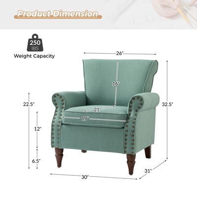Mooresville Upholstered Armchair with Solid Wood Legs