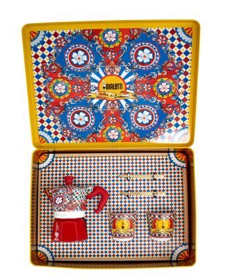 Bialetti Dolce&Gabbana Set 2 Cup Moka with 2 Cups and Gold-Tone