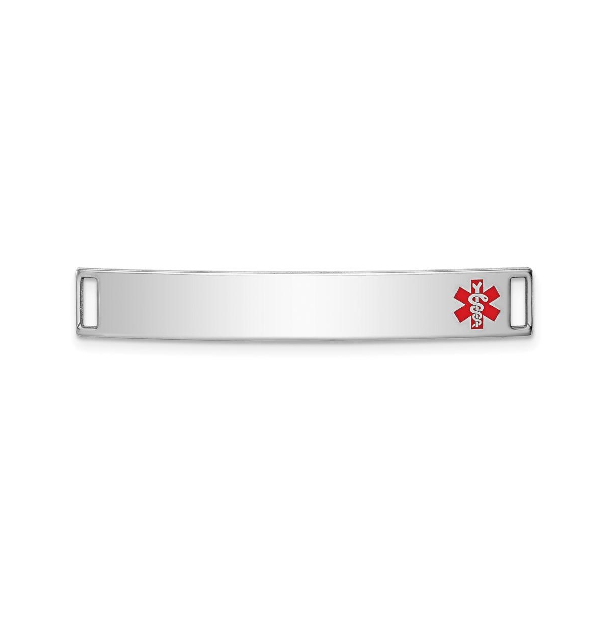 Sterling Silver Rhodium-plated Medical Id Plate Bracelet - Silver