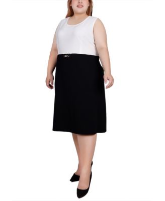 Plus Size 3/4 Sleeve Dress, 2 Piece Set