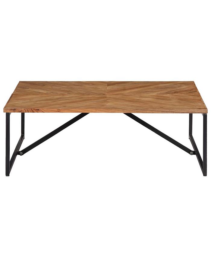 vidaXL Coffee Table 43.3"x43.3"x14.1" Solid Acacia Wood Macy's