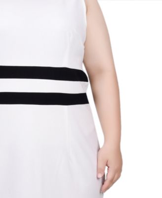 Plus Size Elbow Sleeve Colorblocked Dress, 2 Piece Set