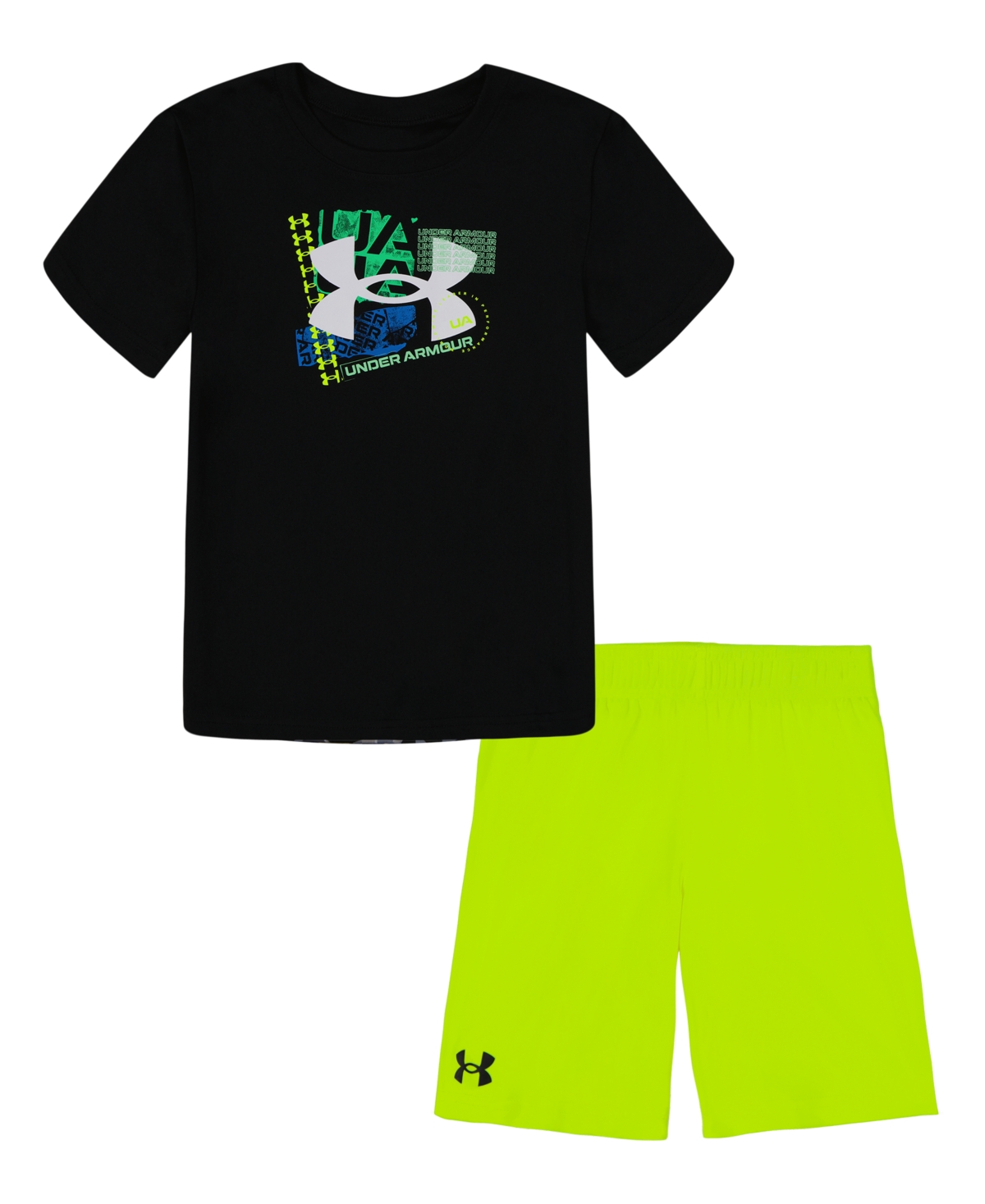 Shop Under Armour Little Boys Ua Poster Logo T-shirt And Shorts Set In Black