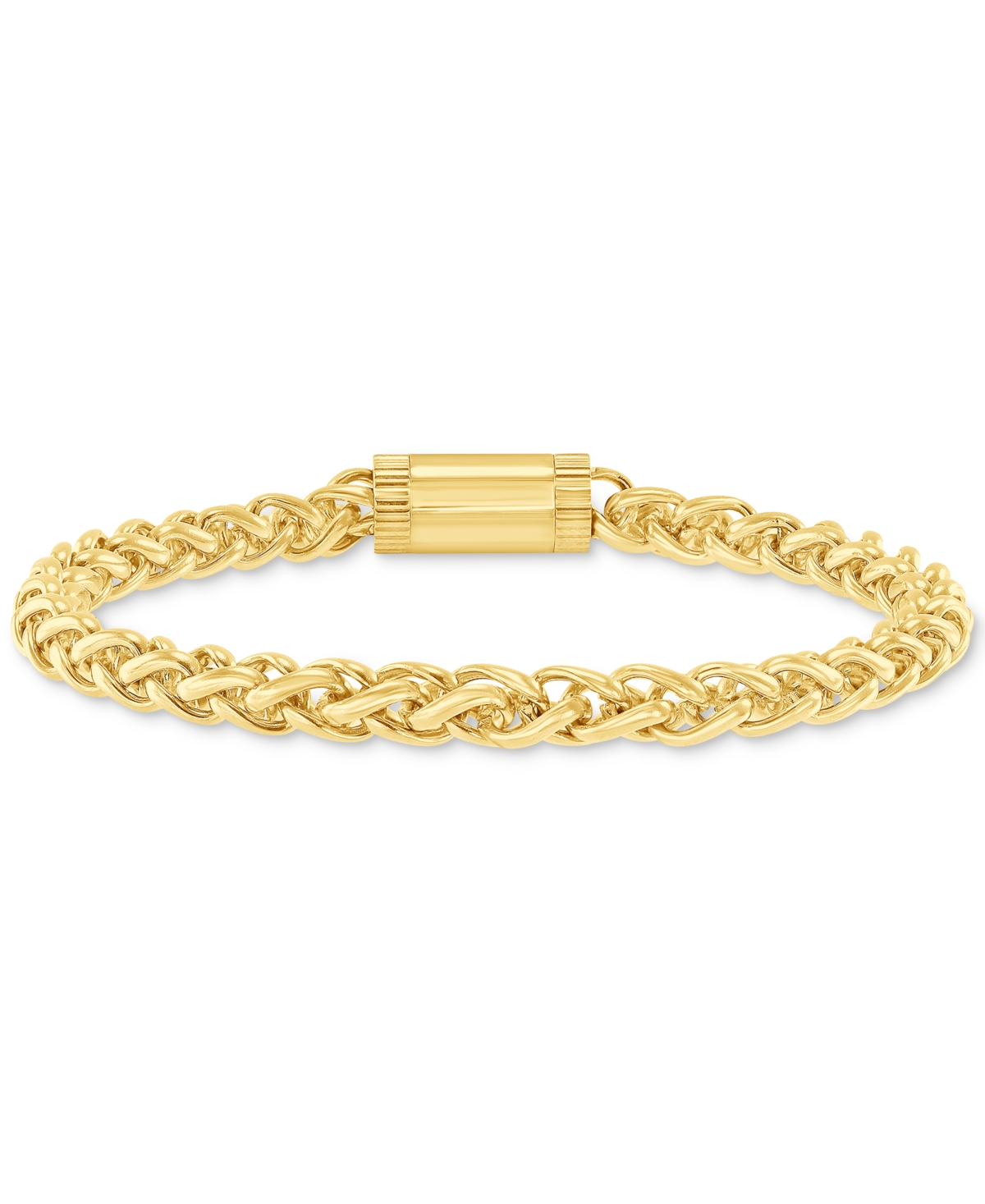 Men's Wheat Link Chain Bracelet in Stainless Steel - Gold-Tone