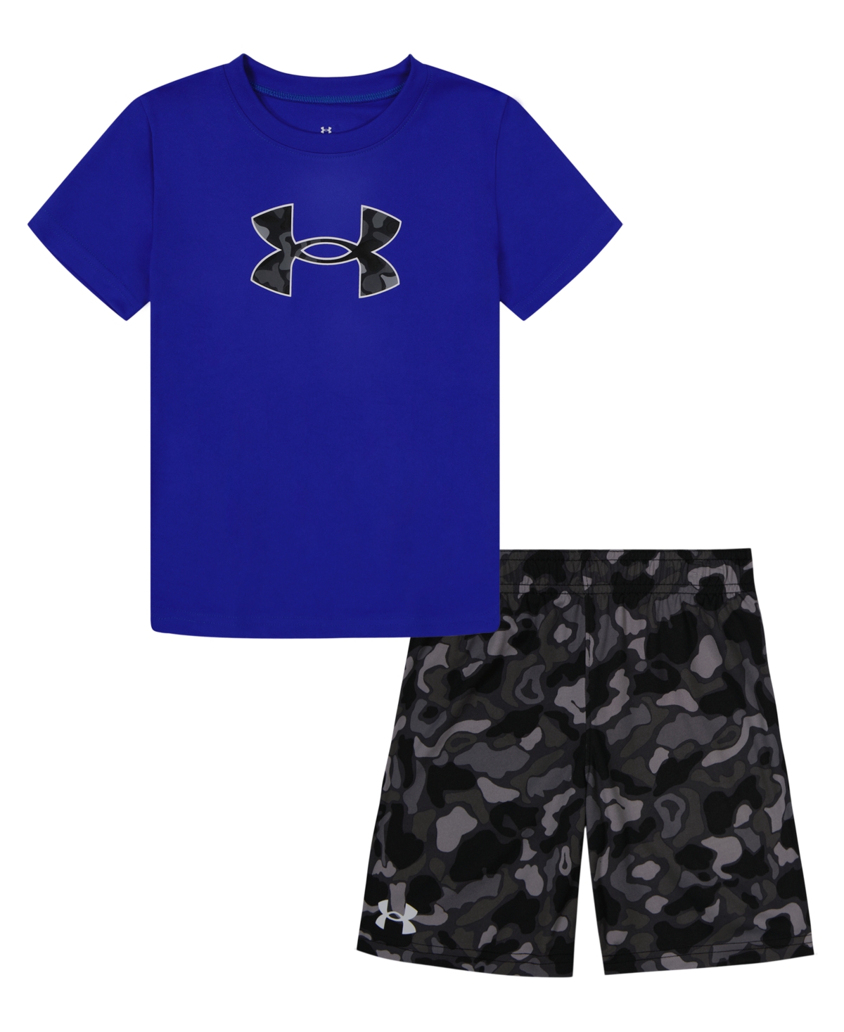 Shop Under Armour Little & Toddler Boys Printed T-shirt And Shorts Set In Team Royal
