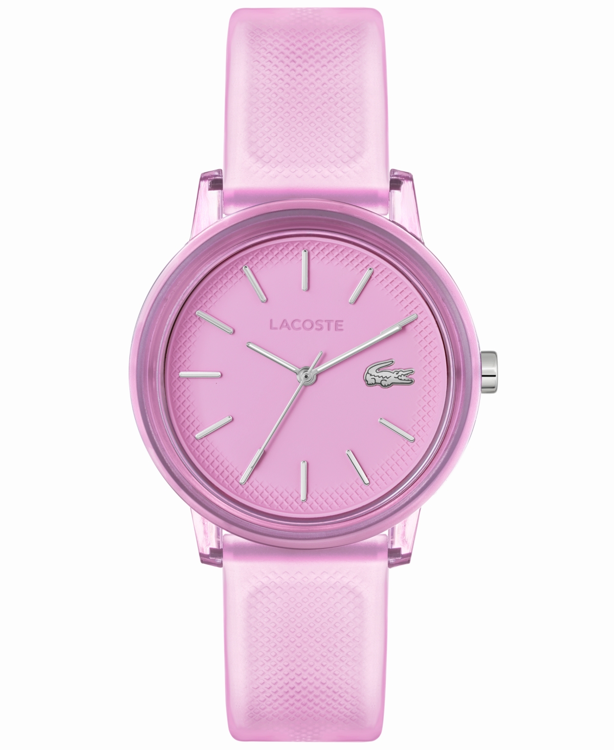 Women's L.12.12 Quartz Pink Semi-Transparent Silicone Strap Watch 36mm - Pink