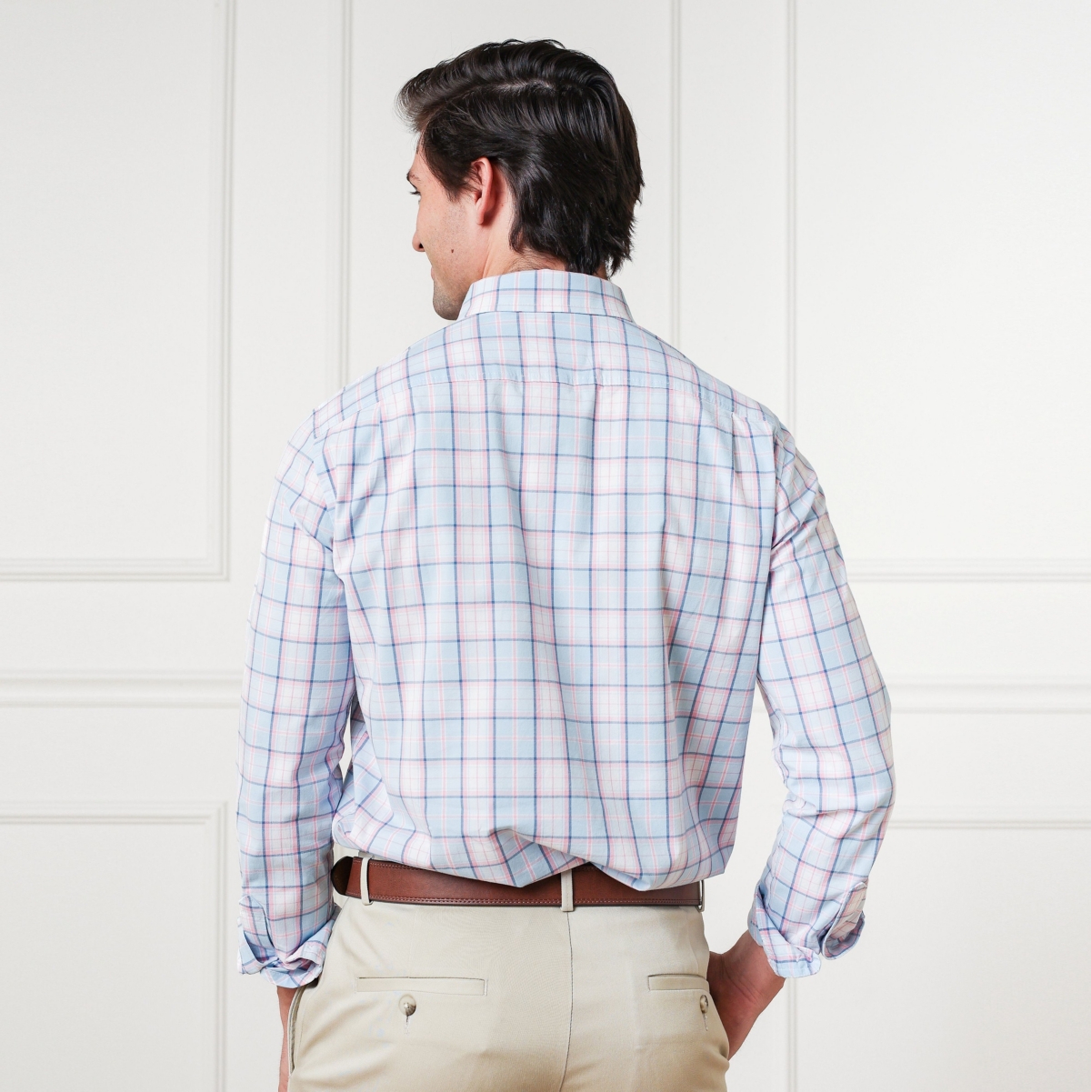 Hope & Henry Men's Organic Long Sleeve Stretch Poplin Button Down Shirt