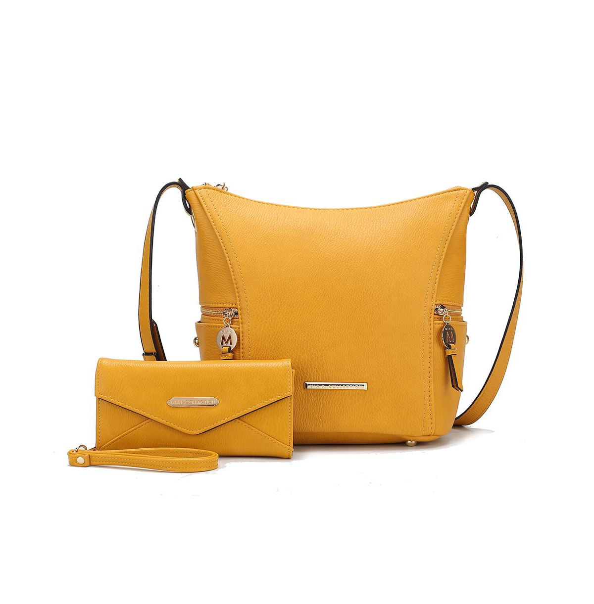 Lux Women's Hobo Bag with Wallet by Mia K - Mustard