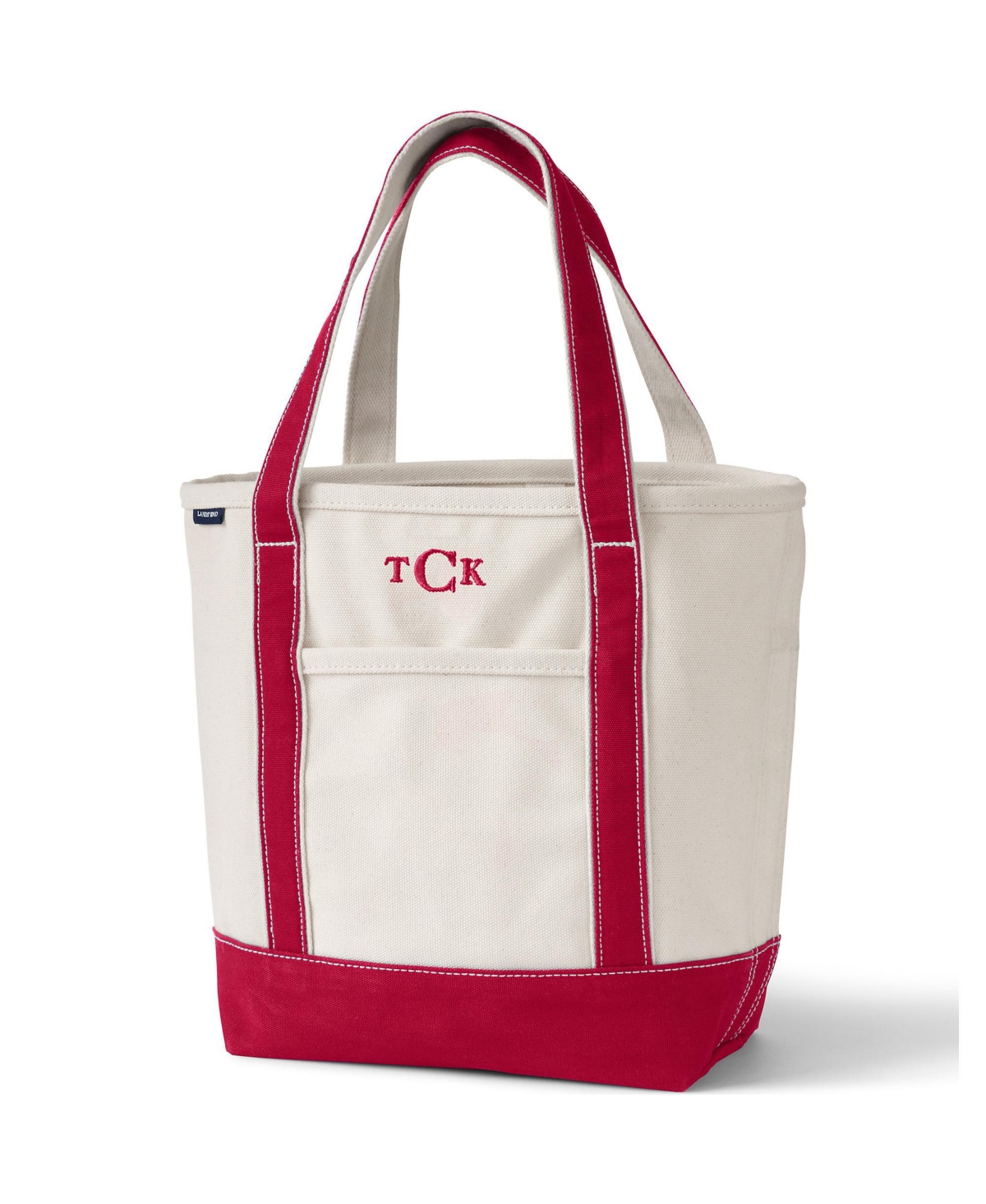 Medium Natural 5 Pocket Open Top Canvas Tote Bag - Natural/black