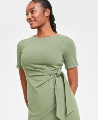 Women's Crewneck Wrap Tie Dress