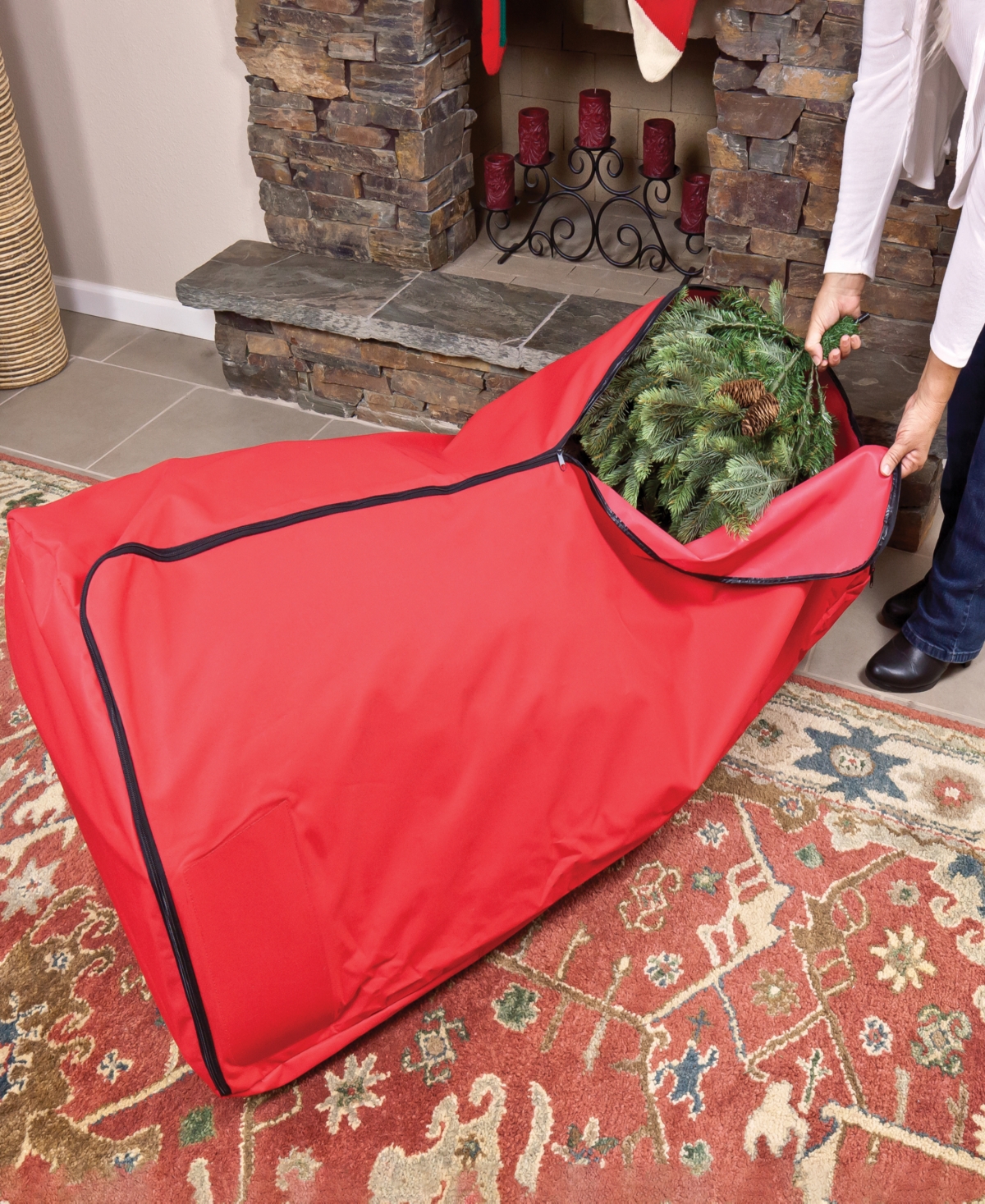 Northlight Rolling Artificial Christmas Tree Storage Bag For Trees Up To 9' In Red