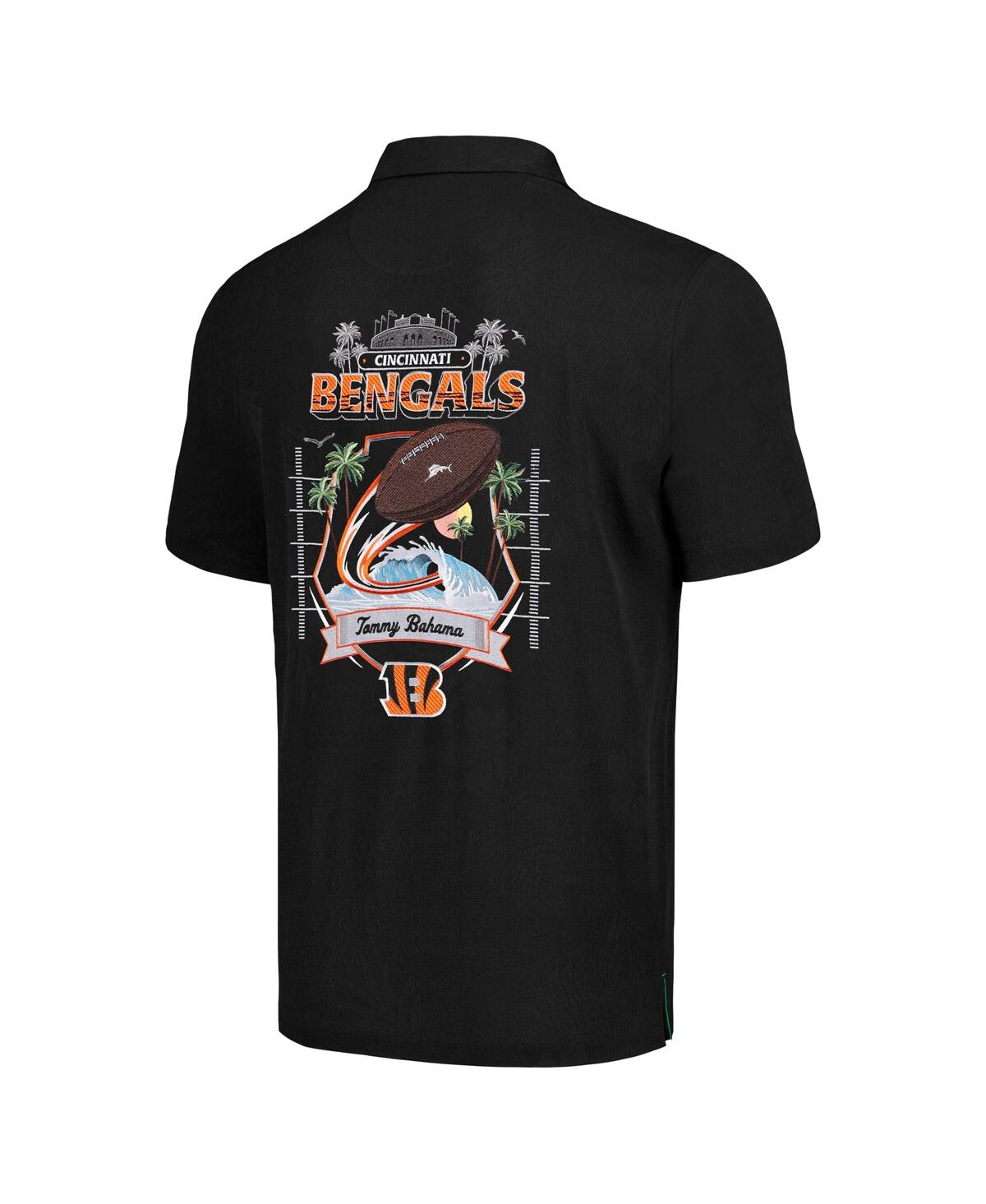 Shop Tommy Bahama Men's  Black Cincinnati Bengals Tidal Kickoff Camp Button-up Shirt