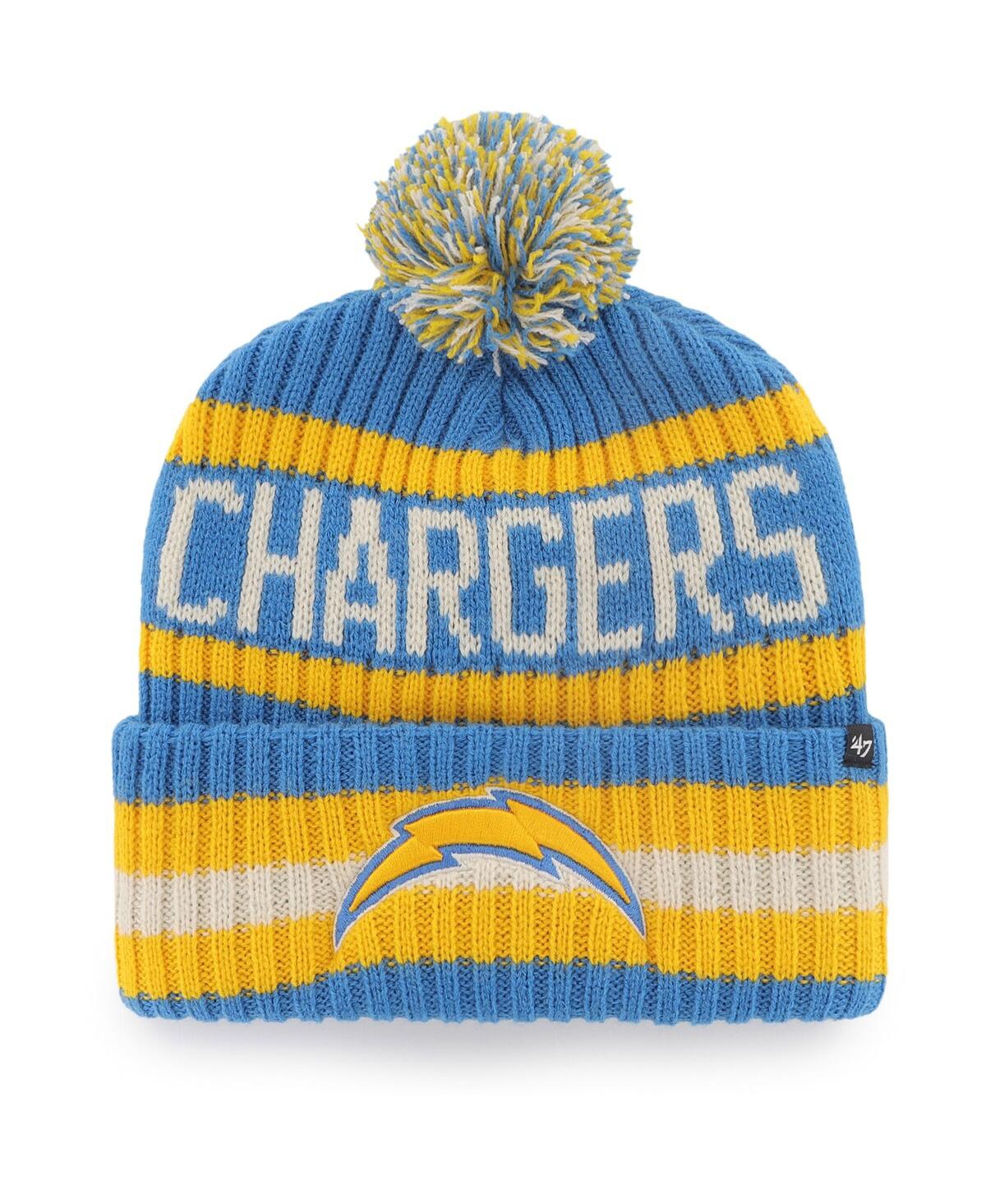 47 Brand Men's ' Powder Blue Los Angeles Chargers Bering Cuffed Knit Hat With Pom