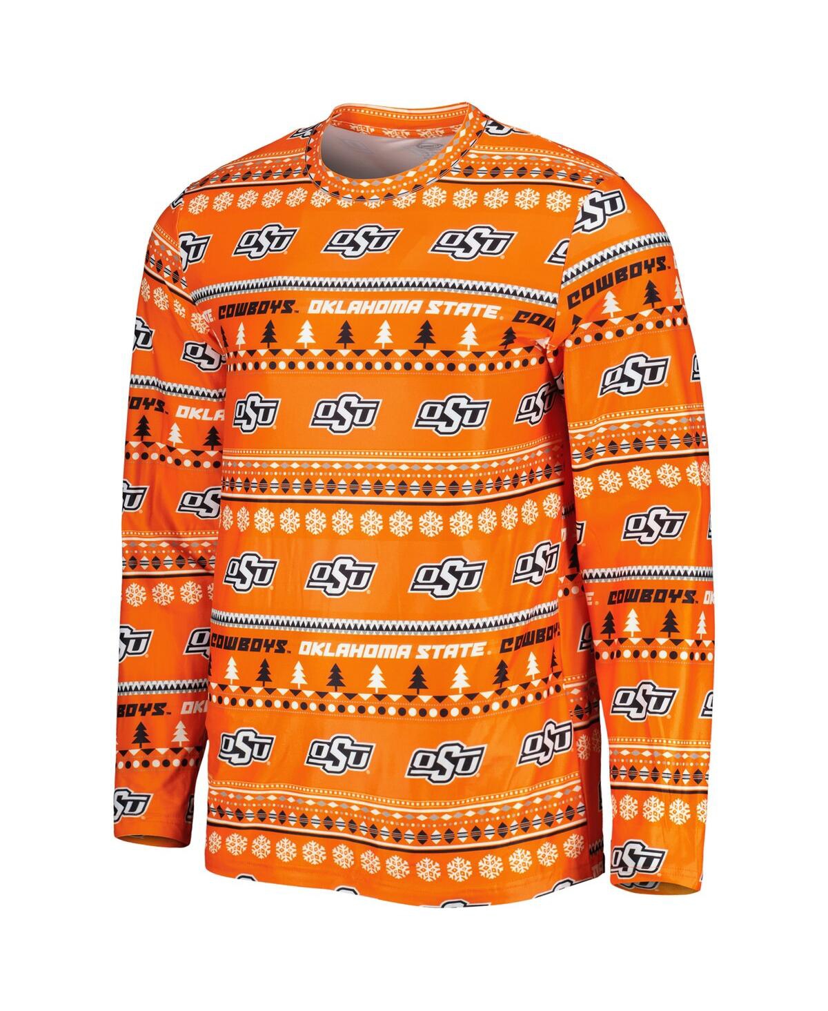 Concepts Sport Men's  Orange Oklahoma State Cowboys Swivel Long Sleeve T-shirt And Pants Sleep Set In Orange
