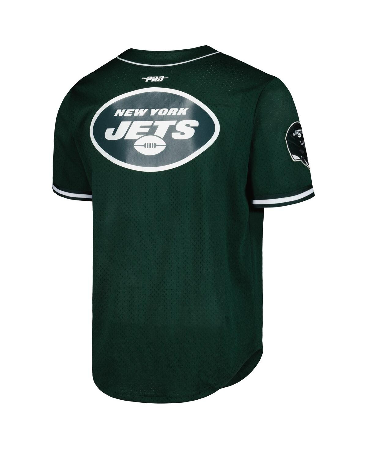 Men's Pro Standard Ahmad Sauce GardnerNew York Jets Mesh Baseball Button-Up T-shirt - Green