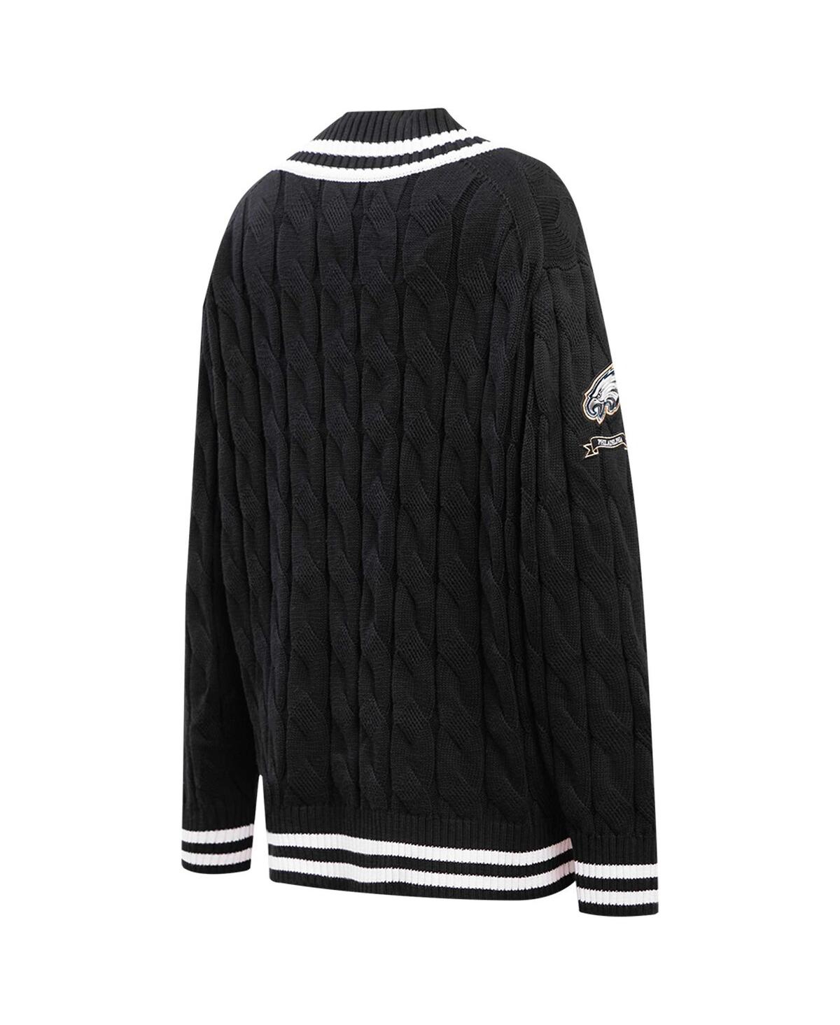 Women's Pro StandardPhiladelphia Eagles Prep V-Neck Pullover Sweater - Black