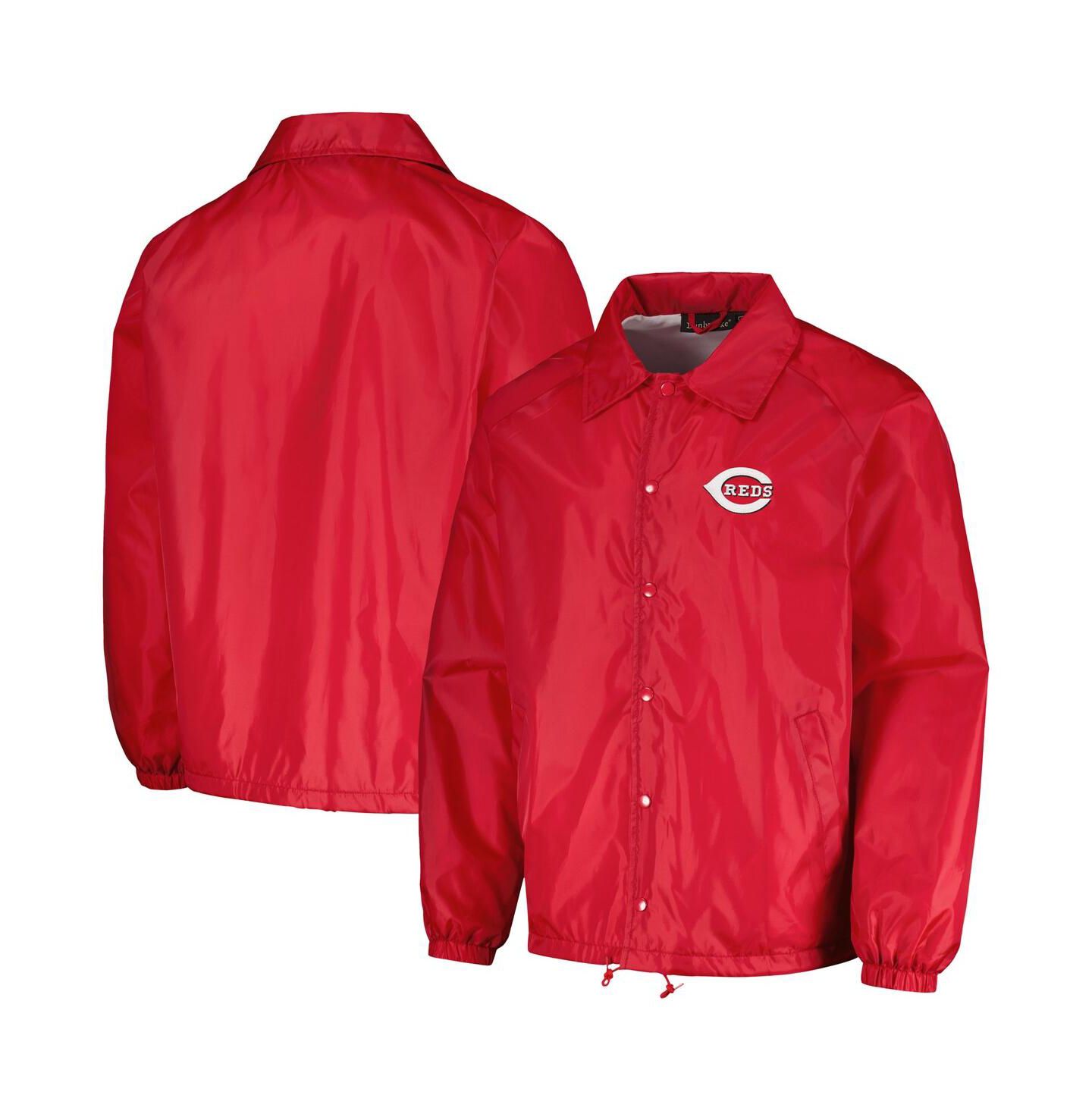 Мужская куртка Dunbrooke Red Cincinnati Reds Coach's Raglan Full-Snap Windbreaker — фото 1