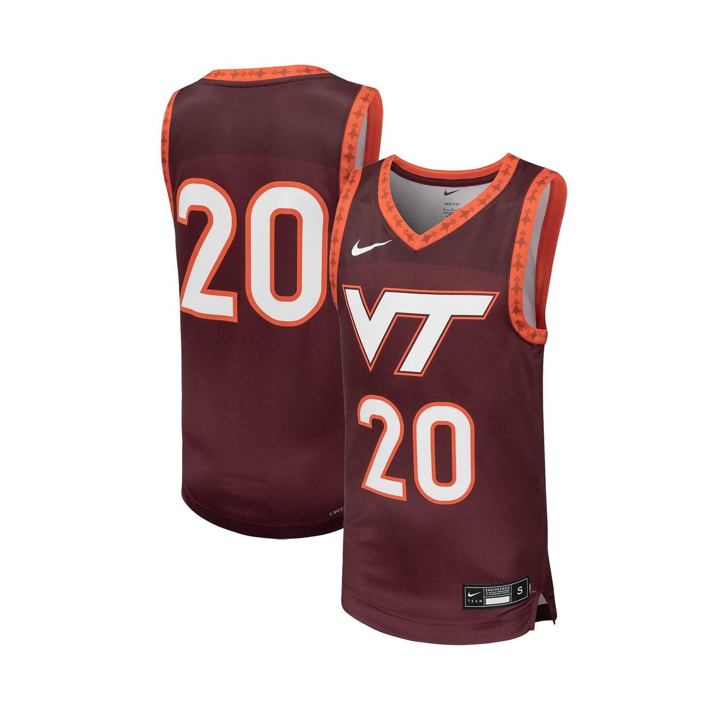 Big Boys #20 Maroon Virginia Tech Hokies Team Replica Basketball Jersey