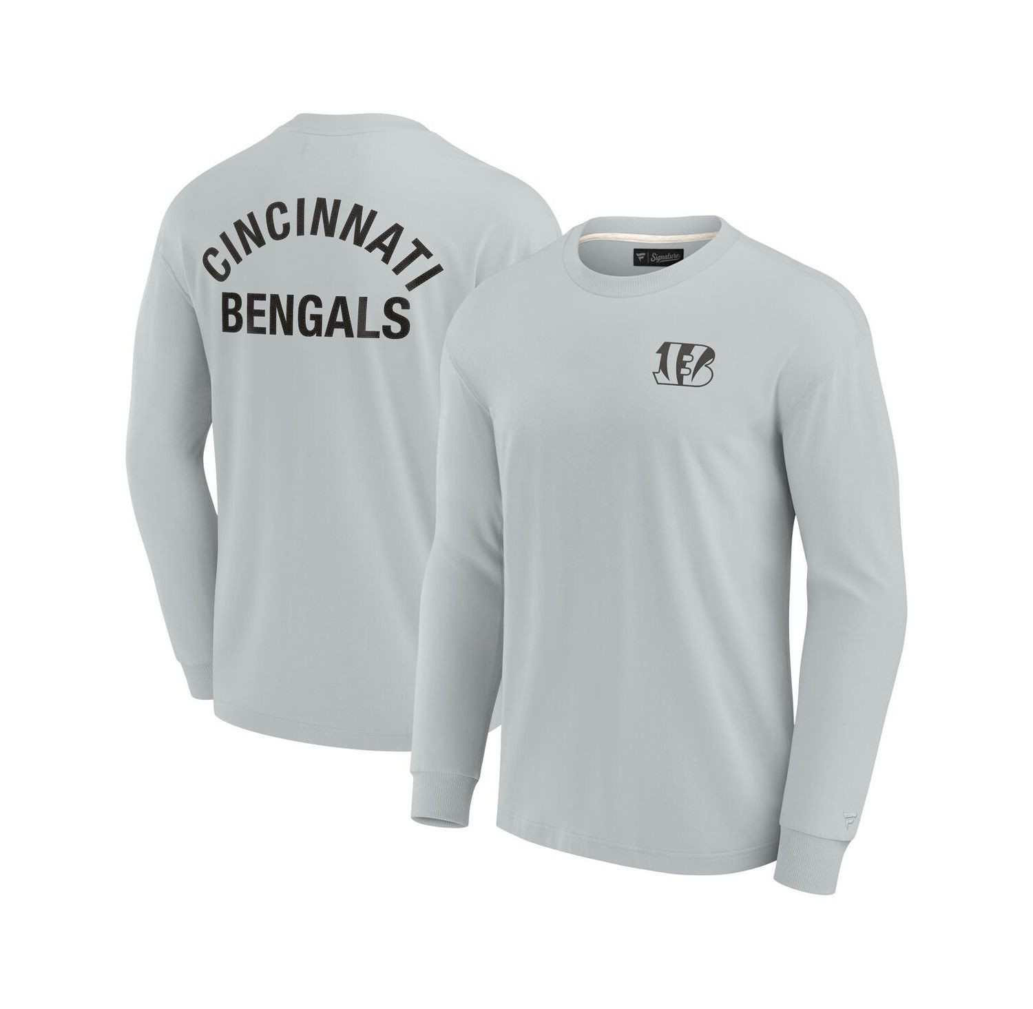 Men's and Women's Gray Cincinnati Bengals Super Soft Long Sleeve T-shirt