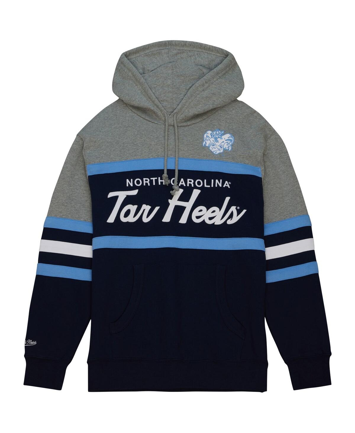 Men's Mitchell & NessNorth Carolina Tar Heels Head Coach Pullover Hoodie - Navy