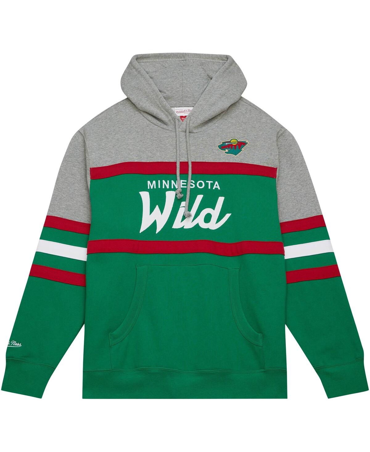 Men's Mitchell & Ness Gray Minnesota Wild Head Coach Pullover Hoodie - Gray
