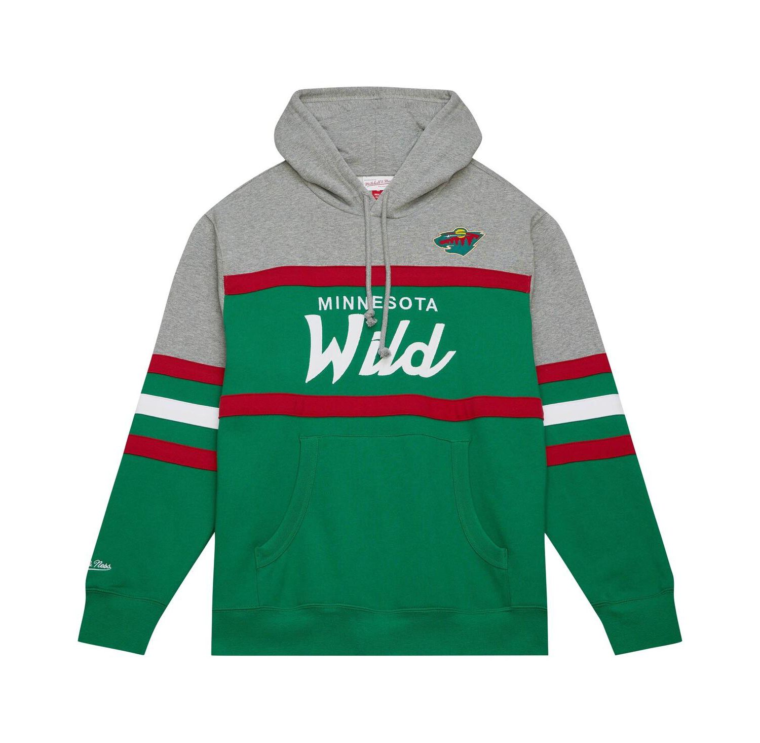 Men's Green, Gray Minnesota Wild Head Coach Pullover Hoodie