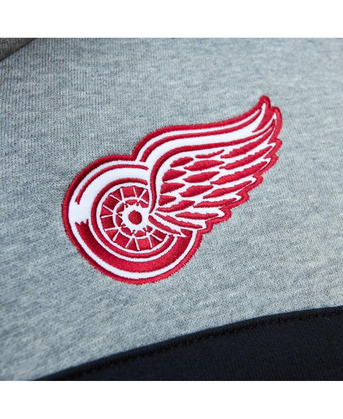 Men's Mitchell & Ness Gray Detroit Red Wings Head Coach Pullover Hoodie - Gray