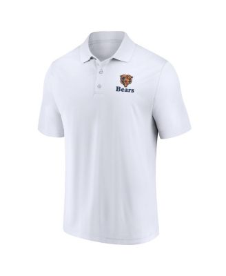Men's White, Navy Distressed Chicago Bears Throwback Two-Pack Polo Shirt Set