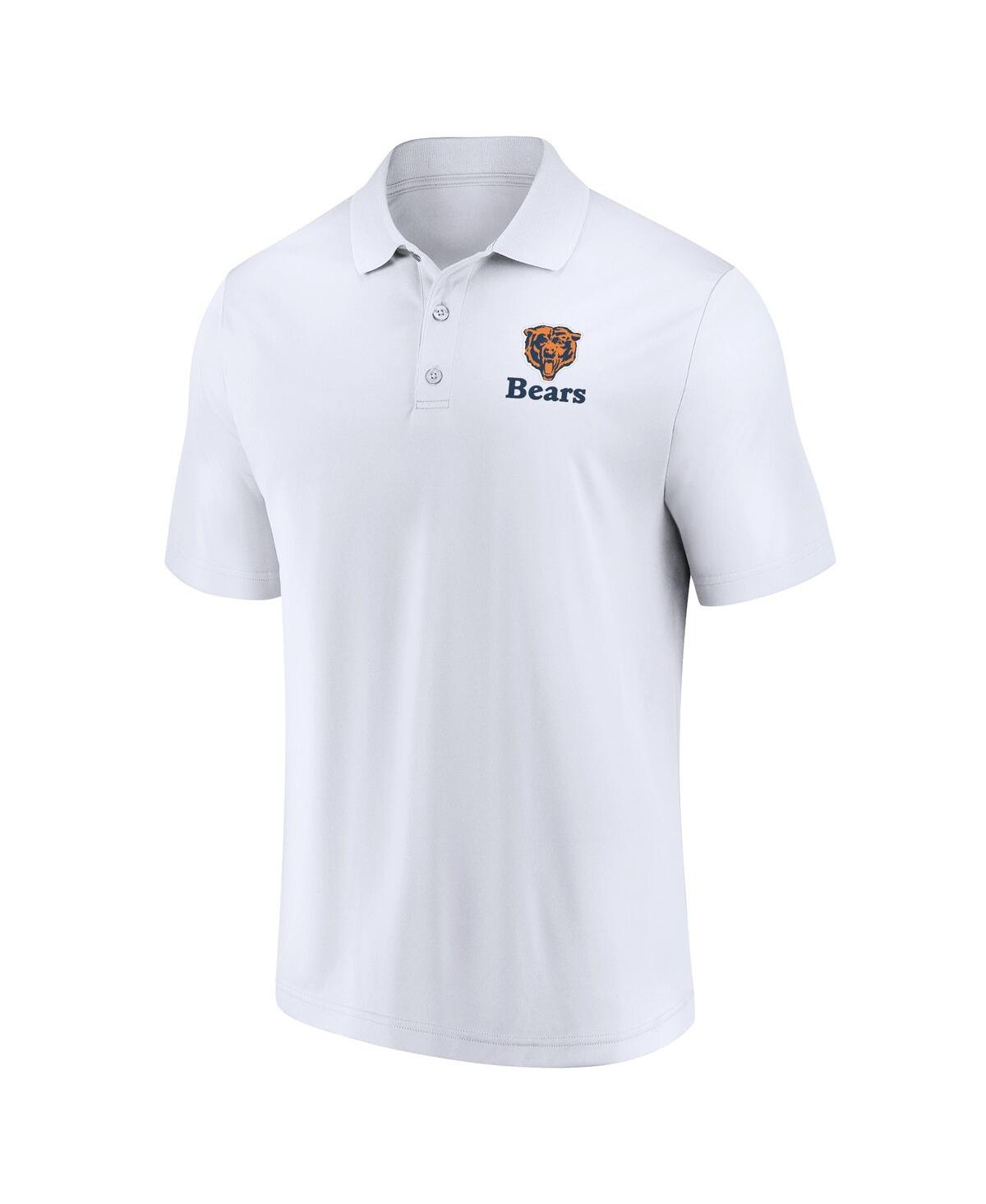 Shop Fanatics Men's  White, Navy Distressed Chicago Bears Throwback Two-pack Polo Shirt Set In White,navy