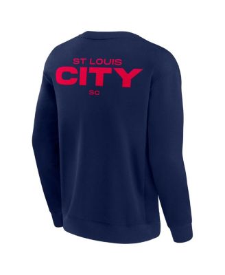 Men's and Women's Navy St. Louis City SC Super Soft Fleece Crew Pullover Sweatshirt