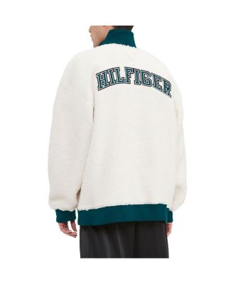 Men's Cream Philadelphia Eagles Jordan Sherpa Quarter-Zip Sweatshirt
