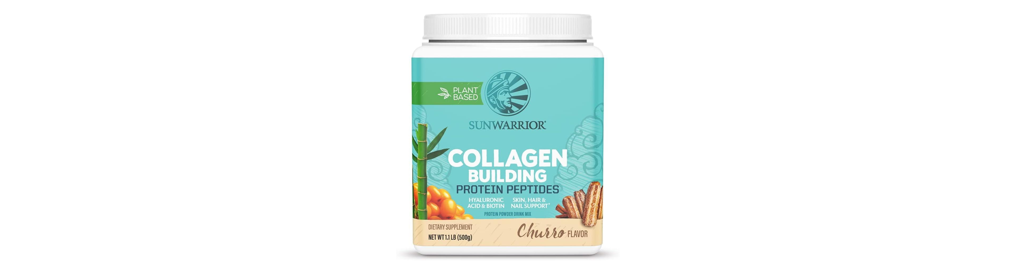 Collagen Building Protein Peptides, Plant-Based Protein, Churro, Sunwarrior, 500gm