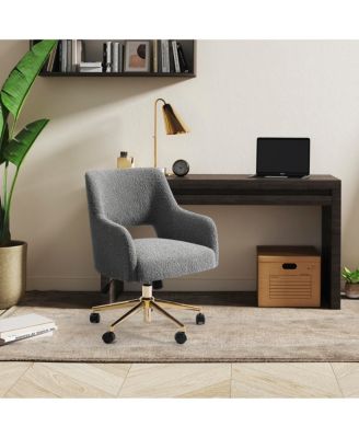 Mid-Century Modern Swivel Office Vanity Chair with Wheels (Set of 2)