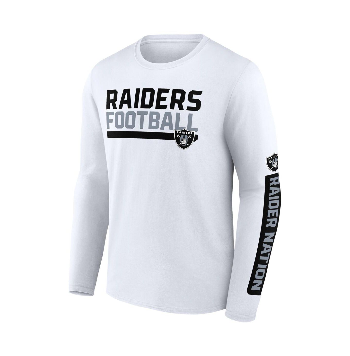 Мужские футболки Fanatics Black, White Las Vegas Raiders Two-Pack 2023 Schedule T-shirt Combo Set — фото 3