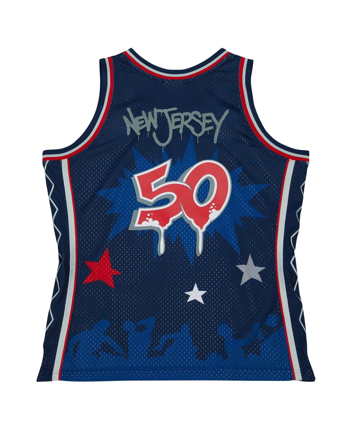 Men's Mitchell & Ness x Tats CruNew Jersey Nets Hardwood Classics Fashion Jersey - Navy