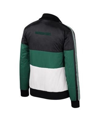 Women's Green Michigan State Spartans Color-Block Puffer Full-Zip Jacket