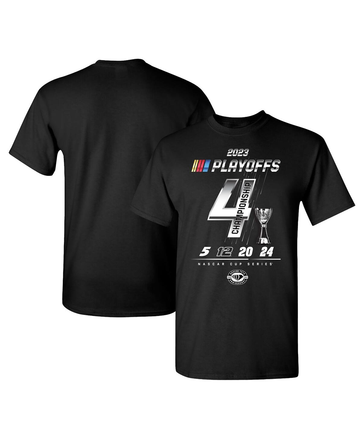 Men's Checkered Flag Sports Heather Charcoal 2023 Nascar Cup Series Playoffs Championship Four T-shirt - Heather Charcoal