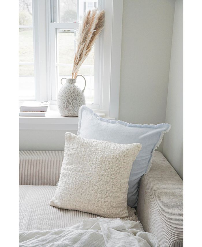 Anaya Home Cozy Cotton Ivory Boucle 20x20 Pillow Cover - Macy's