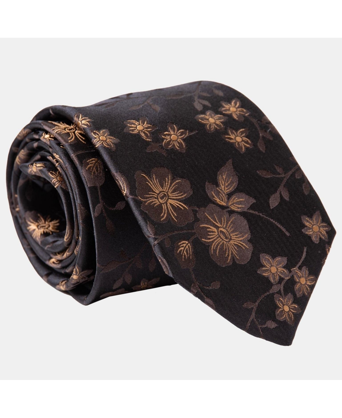 Bardini - Extra Long Silk Jacquard Tie for Men - Black