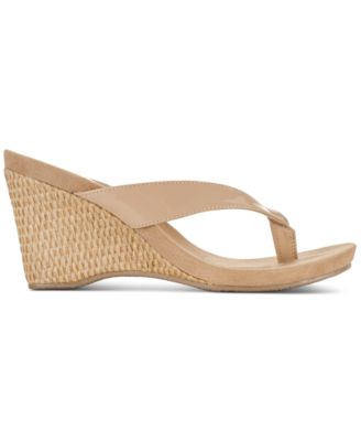 Women's Chicklet Wedge Thong Sandals, Created for Macy's