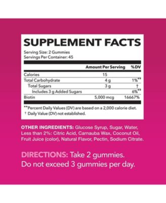 Biotin Gummies, Hair, Skin & Nail Supplement, Strawberry Flavor, 90ct