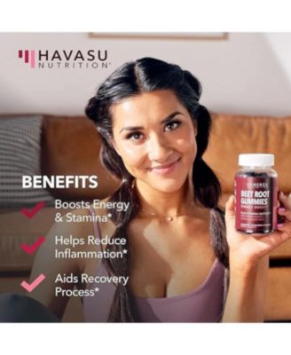 Havasu Beet Root Gummies, Nitric Oxide Booster for Healthy Energy & Circulation Support with Pomegranate Extract, 60ct