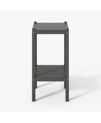 36" Outdoor Adirondack HDPE 2-Tier Patio Side Table